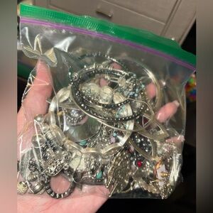 Mixed Jewelry Lot with mostly Silver Tones